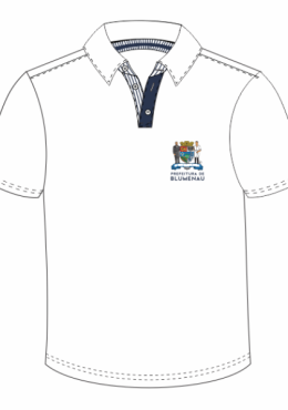 Polo Masculina Branca C/ Aplique - Prefeitura de Blumenau