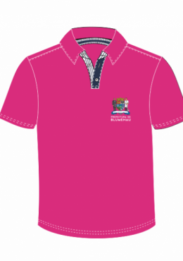 Polo Masculina Pink- C/BORDADO Prefeitura de Blumenau 