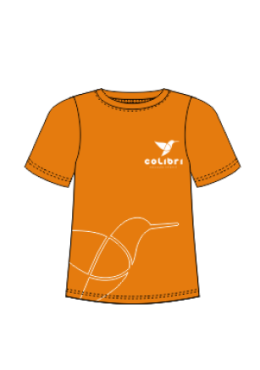 T-SHIRT MC LARANJA COLIBRI