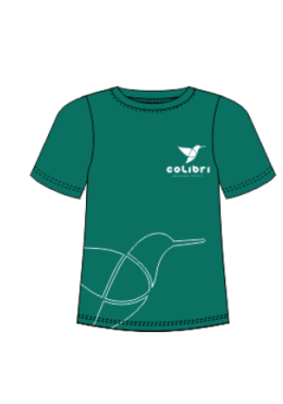 T-SHIRT MC VERDE COLIBRI
