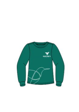 T-SHIRT ML VERDE COLIBRI