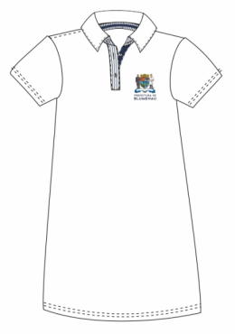 Vestido com Manga Branco - C/ Aplique Prefeitura de Blumenau