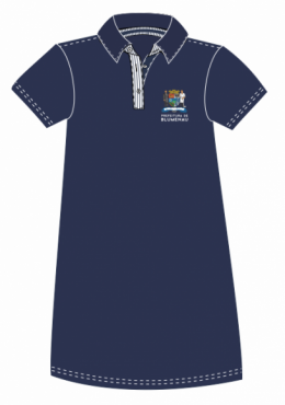 Vestido com manga Marinho - C/BORDADO Prefeitura de Blumenau 