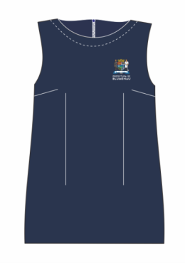 Vestido Social Marinho sem Mangas - C/ APLIQUE Prefeitura de Blumenau