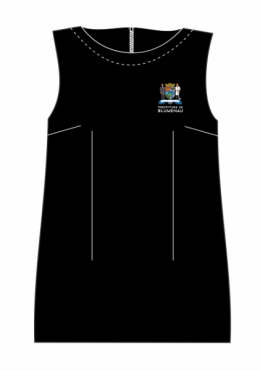 Vestido Social Preto sem Mangas - C/bordado Prefeitura de Blumenau